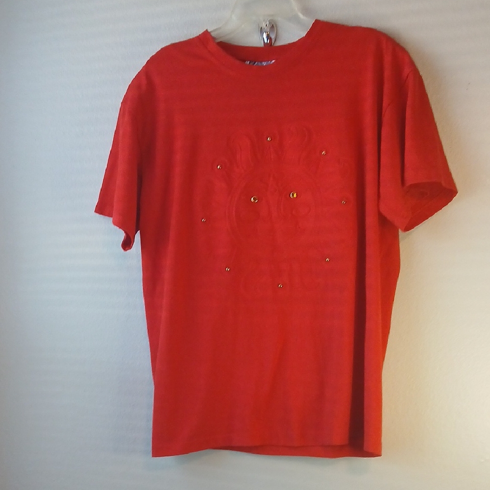 Kavio Design Red Crew Neck T-Shirt Cotton Casual
